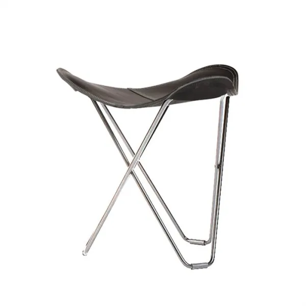 Cuero Pampa Flying Goose Taburet - Krom stel - Sort